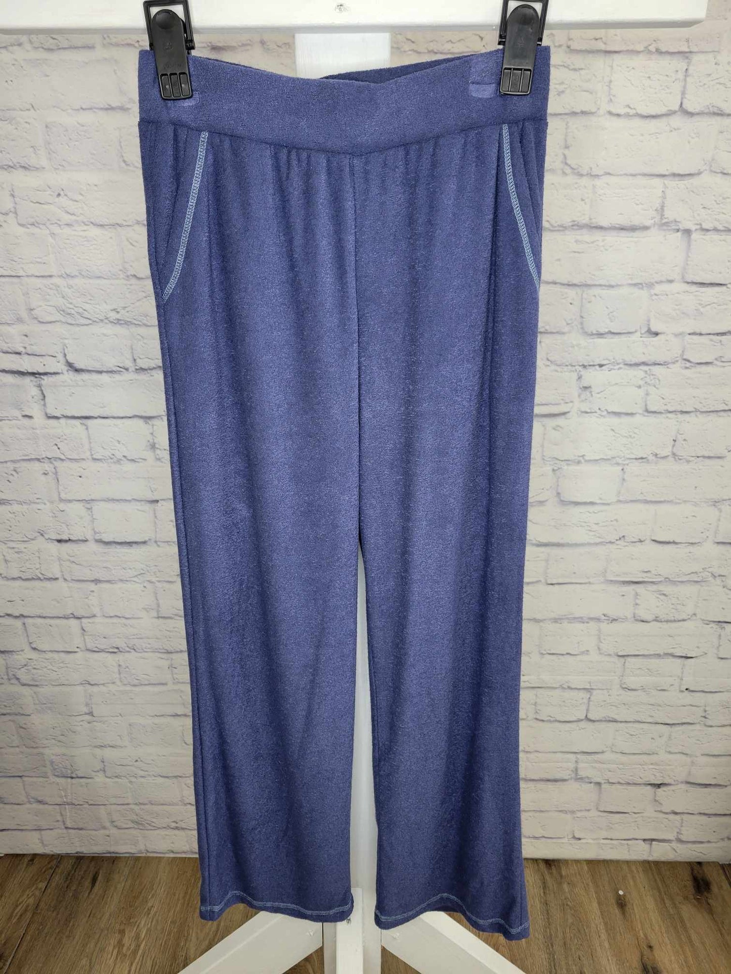 XSMALL INDIGO A522790 LOGO Lounge by Lori Goldstein Regular Brushed French Terry Pants