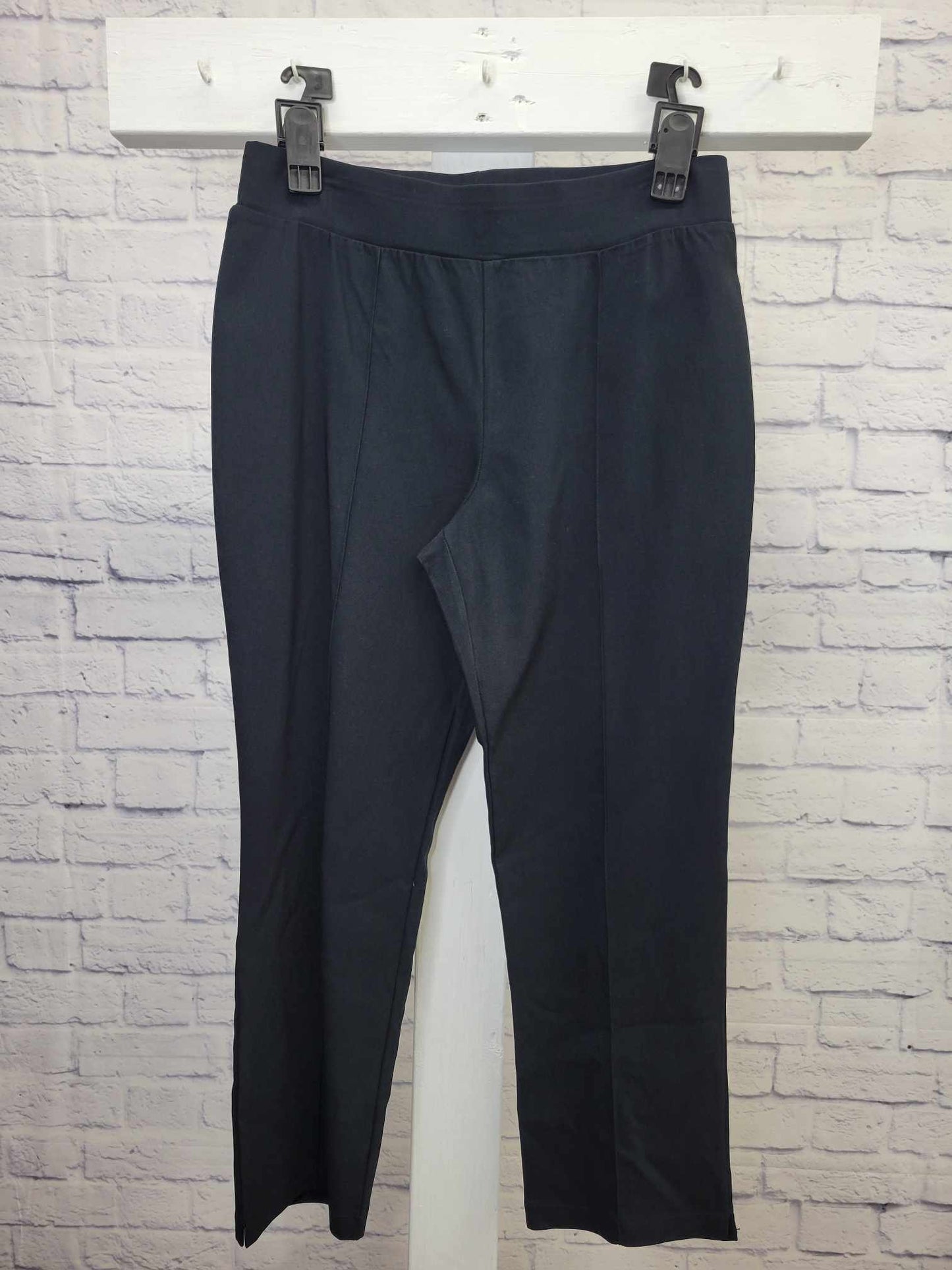 SMALL BLACK A476753 LOGO by Lori Goldstein Petite AnyWEAR Stretch Ankle Pants