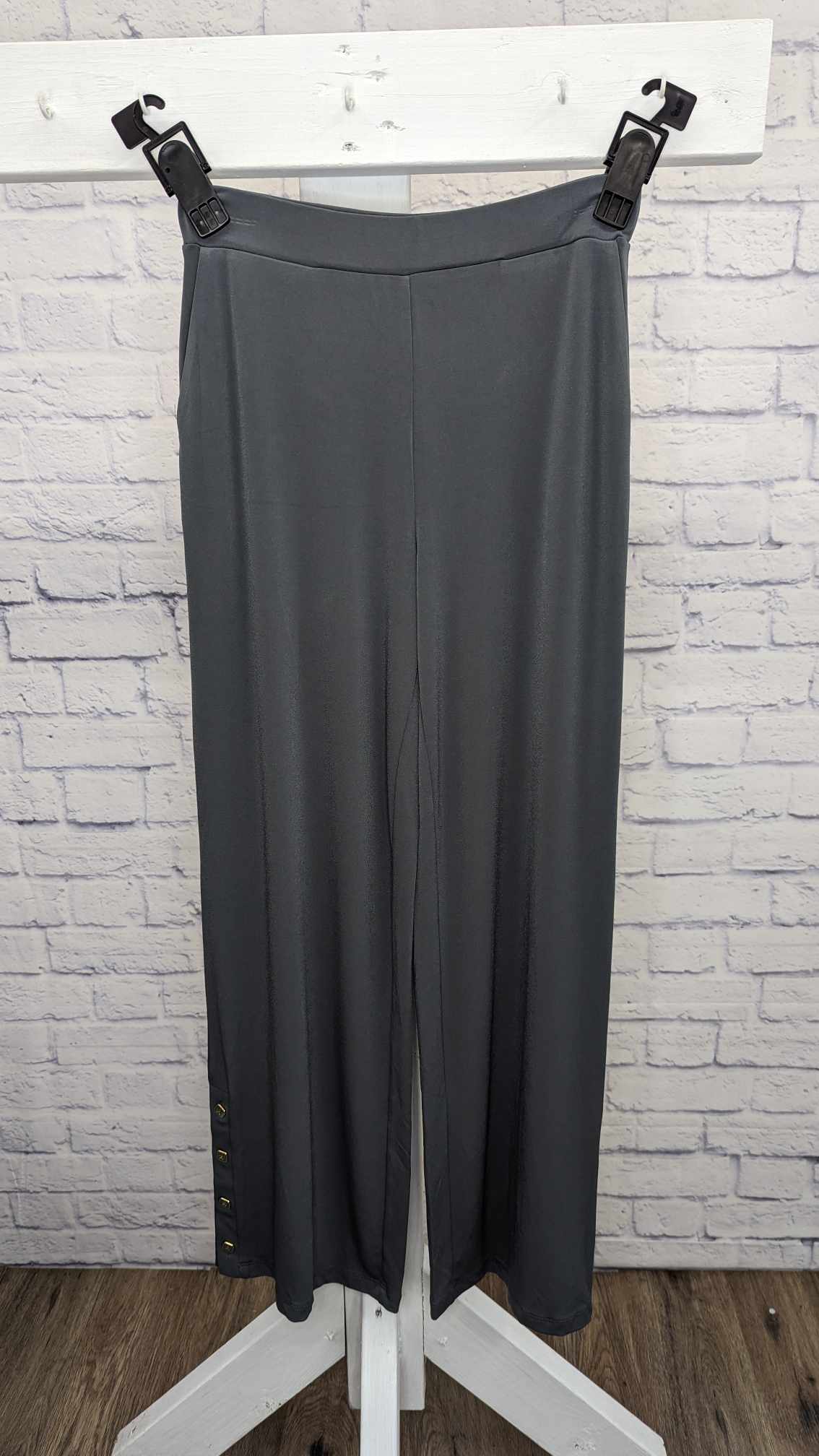 XXSMALL PEWTER A304086 Every Day by Susan Graver Reg. Liquid Knit WideLeg Pants