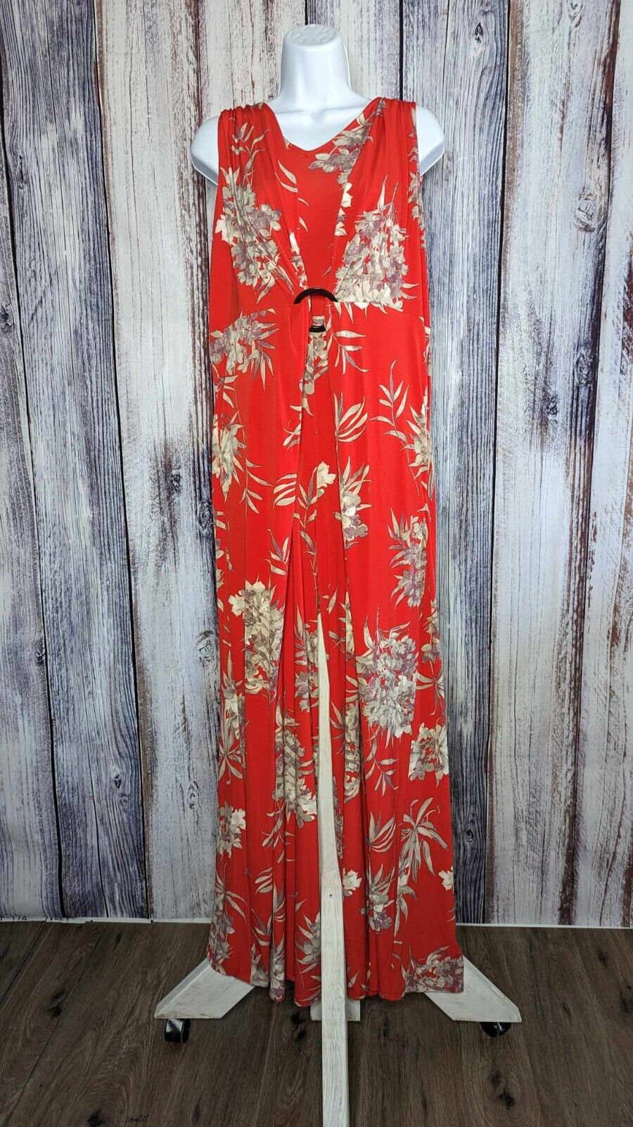 MEDIUM RED FLORAL A376424 G.I.L.I. Regular Jettsetter Knit Jumpsuit Knit Jumpsuit