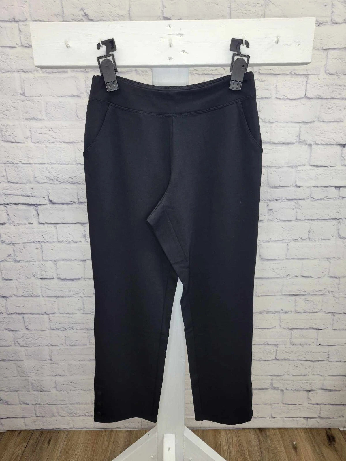 8R BLACK A520303 Belle by Kim Gravel Regular Ponte Ankle Pants