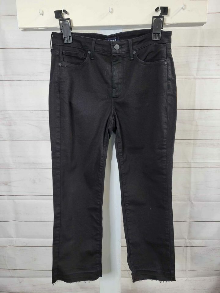 6R BLACK A378926 NYDJ Skinny Cropped Jeans