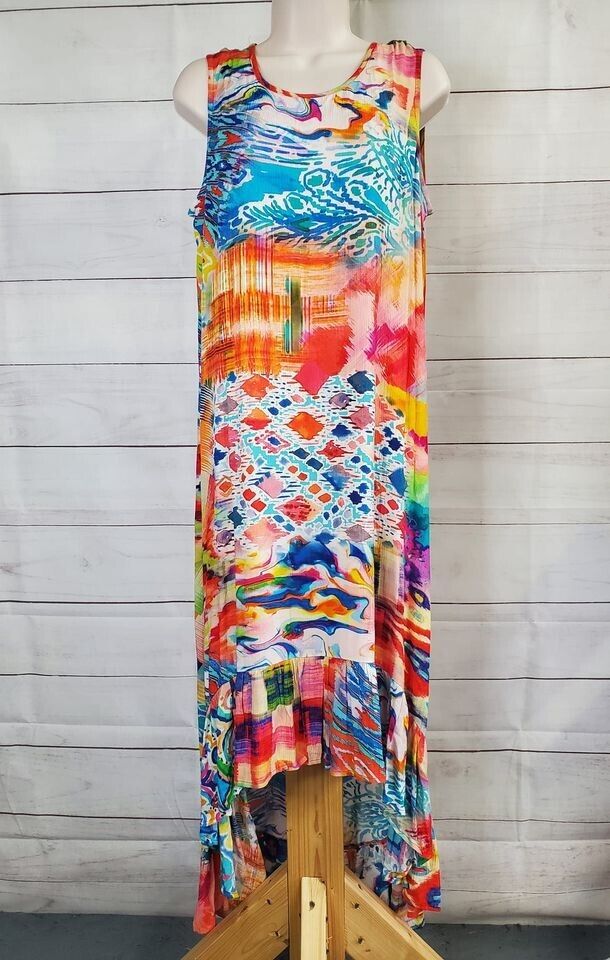 XLARGE WaterColor A392871 Tolani Collection Regular Flounce Hem Dress