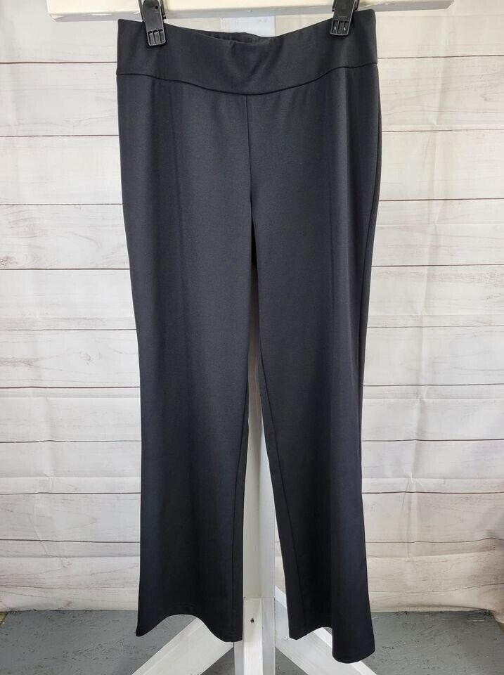 SMALL BLACK A342761 Bob Mackie Length Pontichine Straight Leg Pants