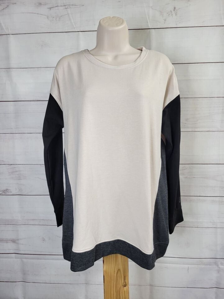 SMALL LT. TAUPE A452062 Cuddl Duds Comfortwear Long Sleeve Crew Neck Top