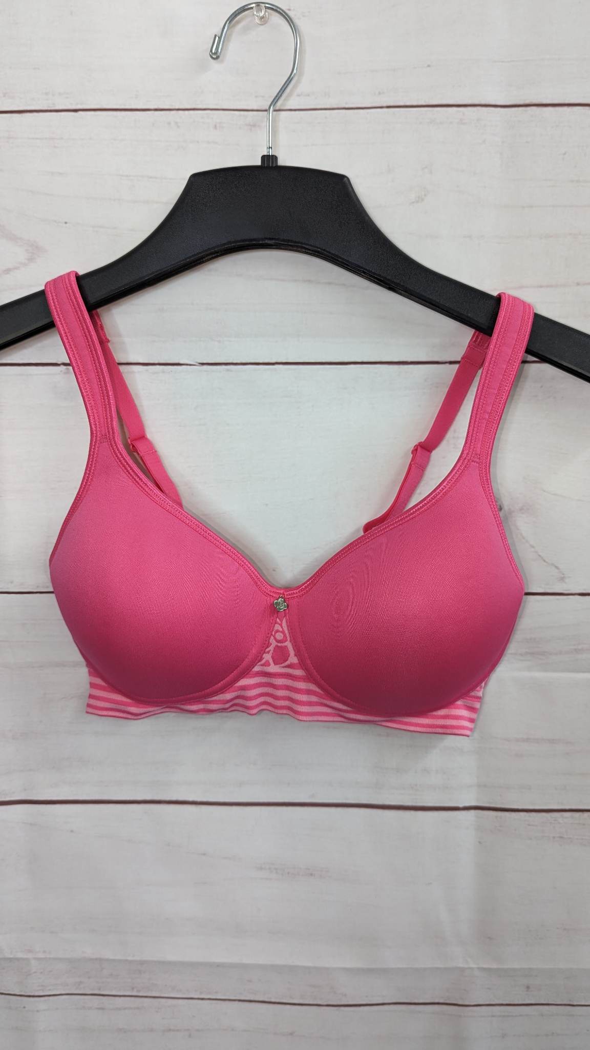 34B PINK A478505 Breezies Floral Stripe Seamless Wireless