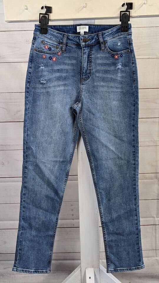 6R MEDWASH A472451 Candace Cameron Bure Regular Embroidered Girlfriend Jean