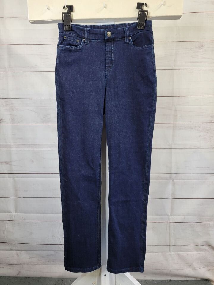 4R DARK WASH A383376 Denim & Co. Easy Stretch Regular Slim-Straight Jeans