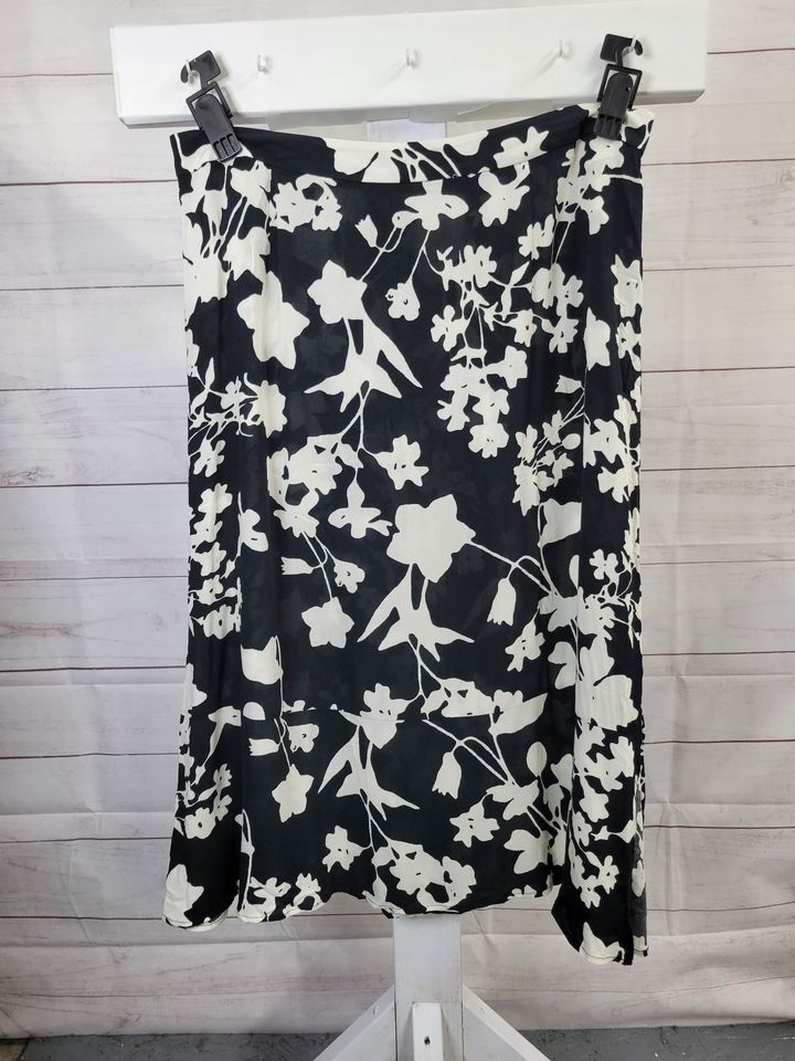 XLARGE BLACK A396642 Candace Cameron Bure Regular Printed Woven Pull-On Midi Skirt
