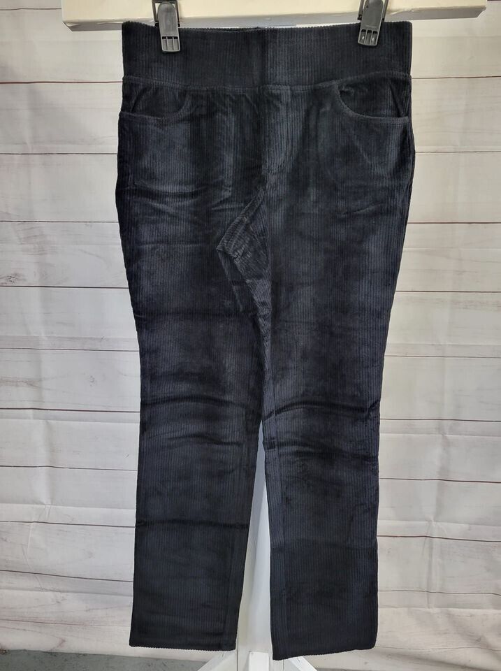 4R BLACK A520305 Belle by Kim Gravel Regular Knit Corduroy Pants