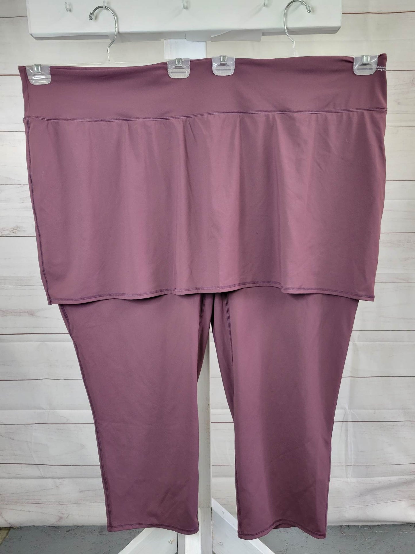 5X EGGPLANT A380851 zuda Regular Z-Move Cropped Skirted Leggings