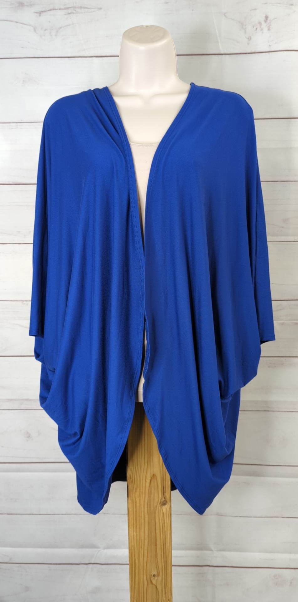 SMALL BLUE A516244 Attitudes by Renee Yummy Jersey Cocoon Batwing Wrap