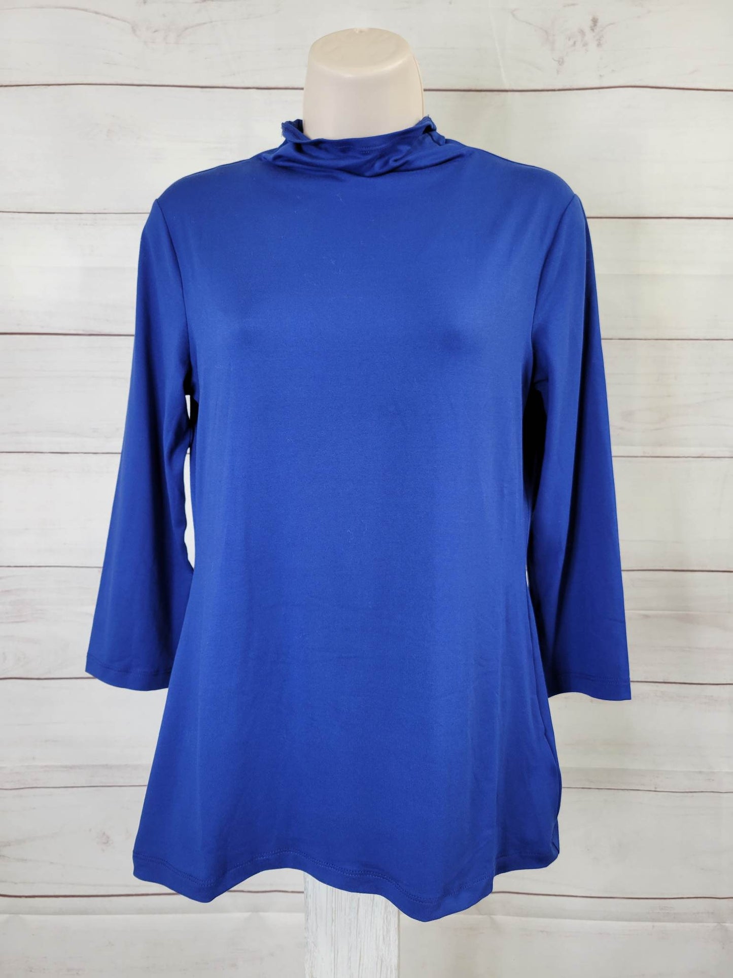 XXSMALL BLUE A553632 Attitudes by Renee Yummy Jersey Mock Neck Top