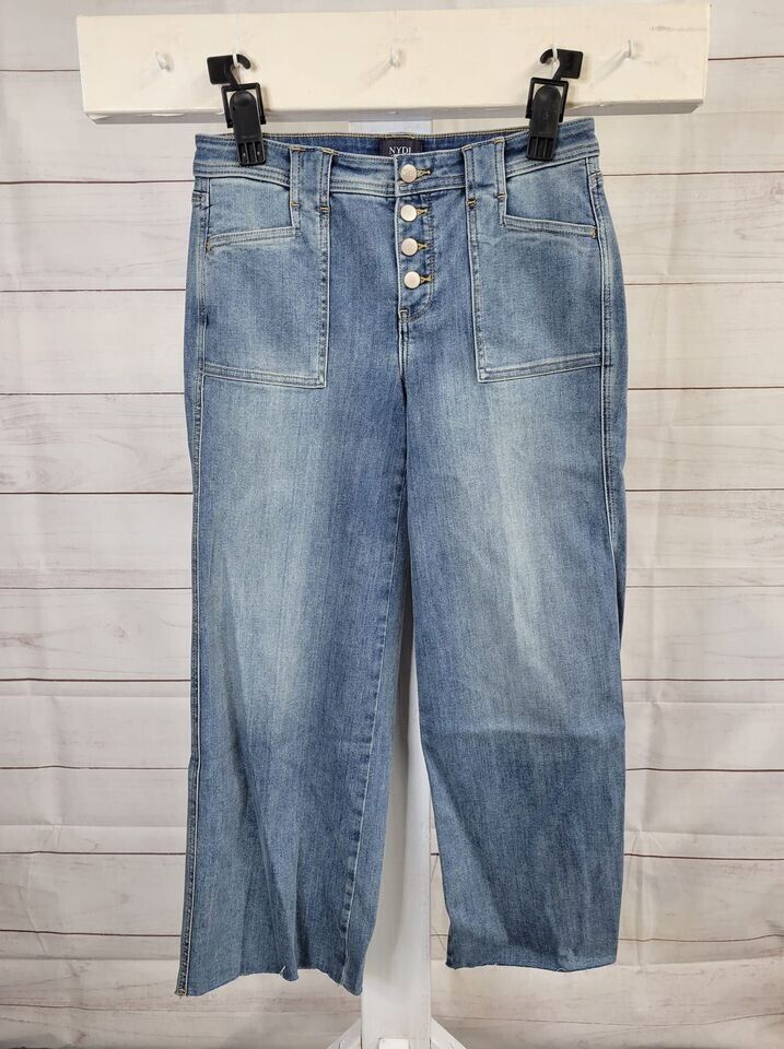 00R A391170 NYDJ Teresa Wide Leg Ankle Jeans with Utility Detail- Clean Clayburn