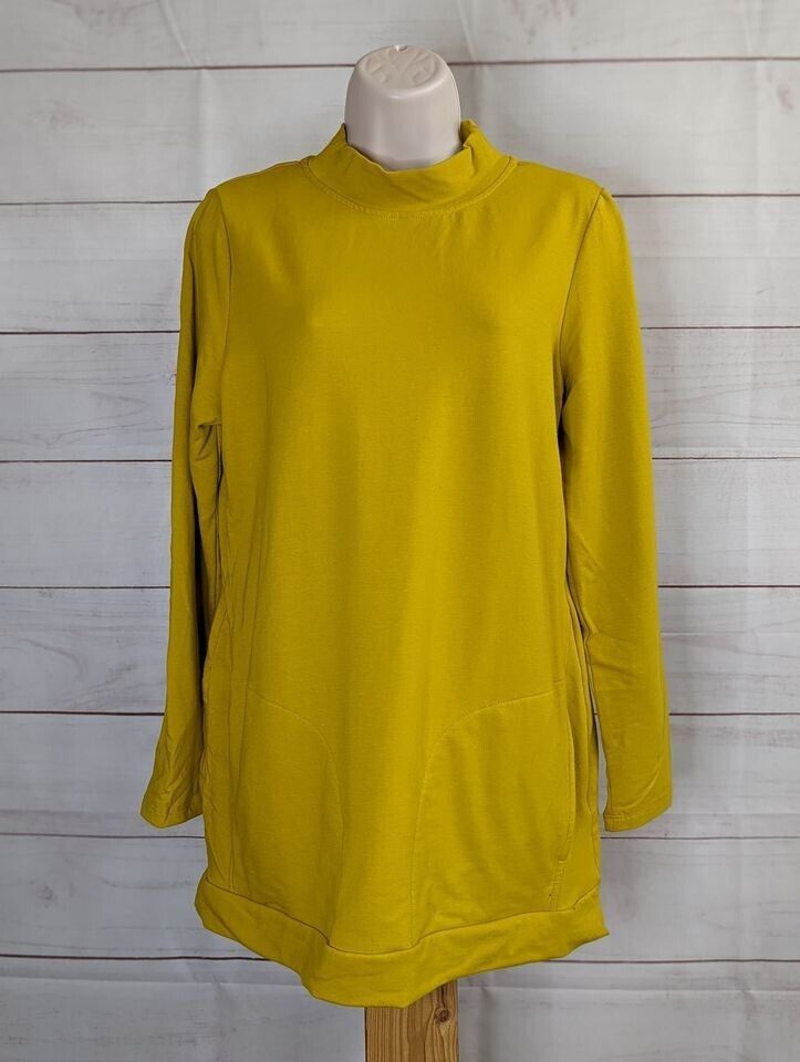 XXSMALL GOLD A463292 Denim & Co Active Regular French Terry Mini Mock Neck Tunic