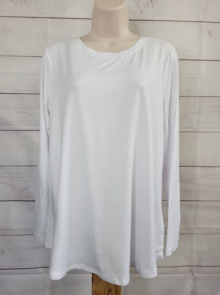 XXSMALL A518213 WHITE Attitudes by Renee Yummy Jersey Long Sleeve Top