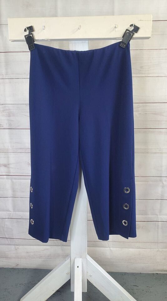 XXSMALL NAVY A376941 Dennis Basso Luxe Crepe Pull-On Crop Pants with Grommets