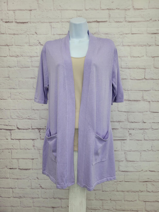 LILAC A499582 Isaac Mizrahi Live! Short Sleeve Open Front Sweater (MULTIPLE SIZES AVAILABLE)