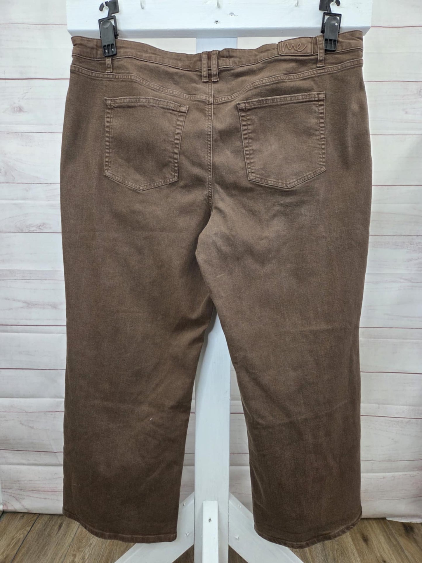 24W CHOC. A700193 Me by Jennie Garth Regular Repreve Wide Leg Jeans