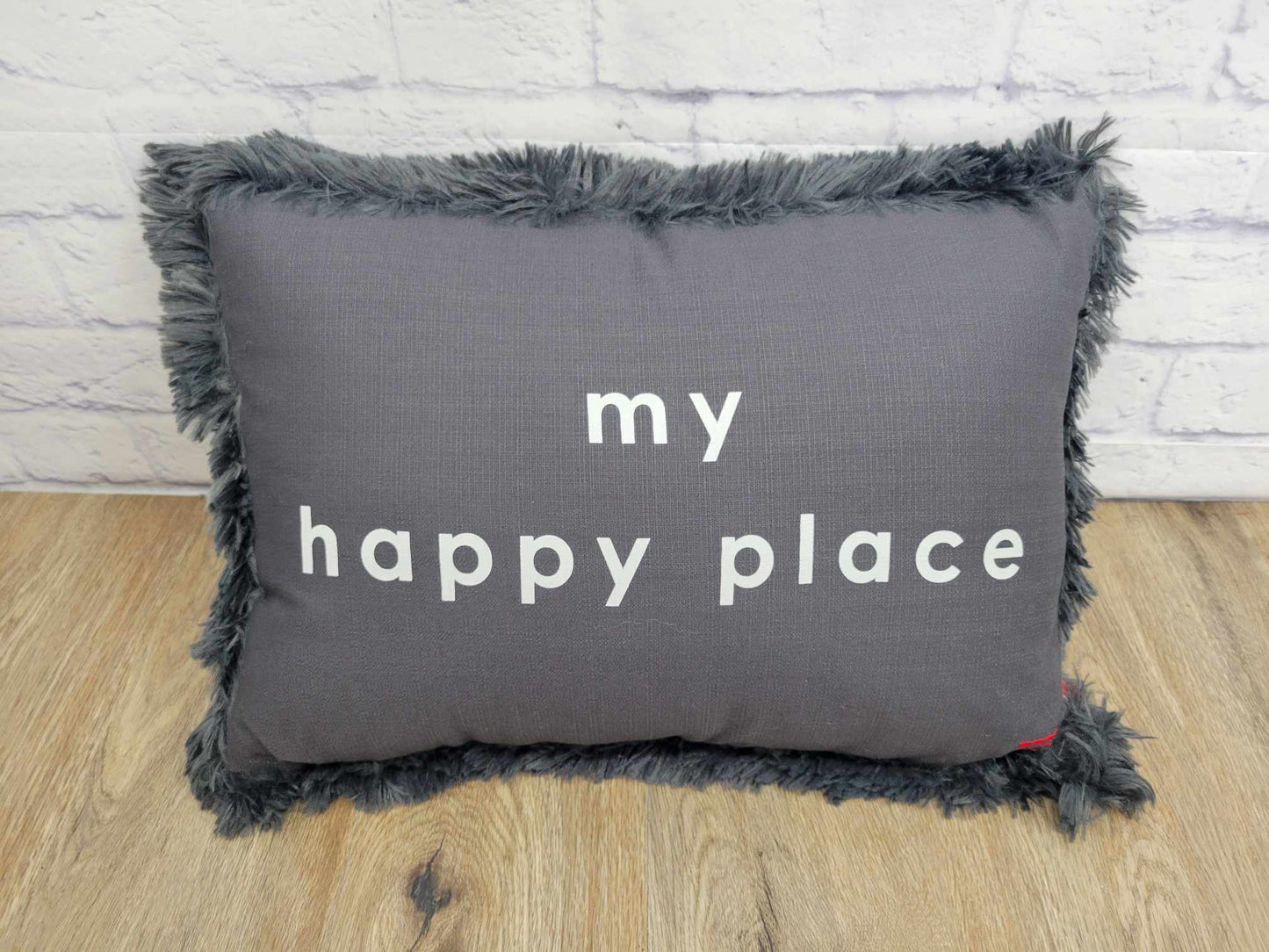 H217358 Peace Love World Set of 2 Decorative Affirmation Shag Pillows