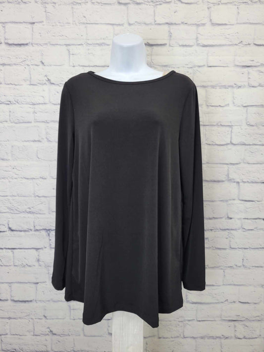 SMALL BLACK A547189 Susan Graver Modern Essentials Reg Liquid Knit Tunic