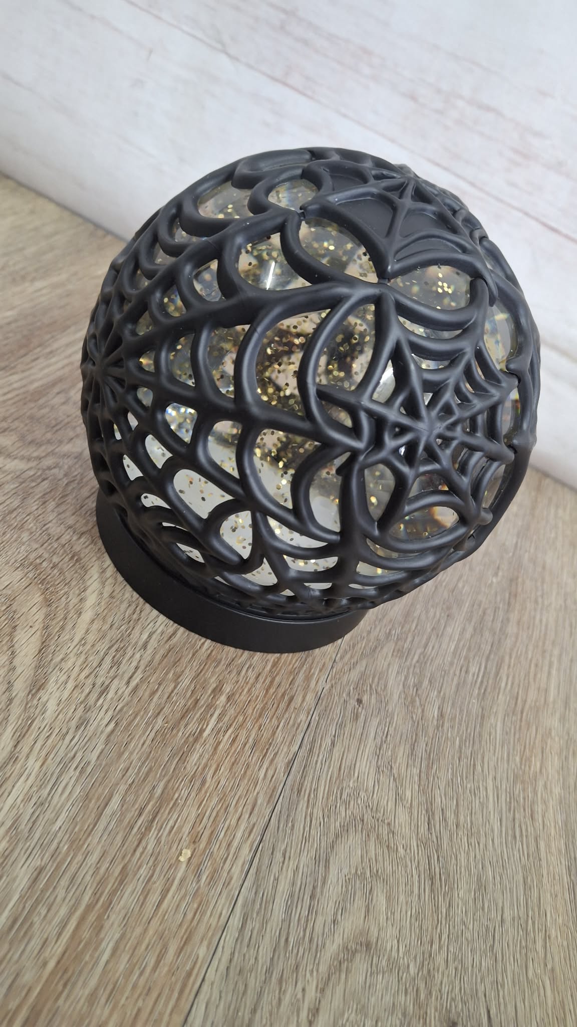 5" Illuminated Spider Web Glitter Sphere by Valerie