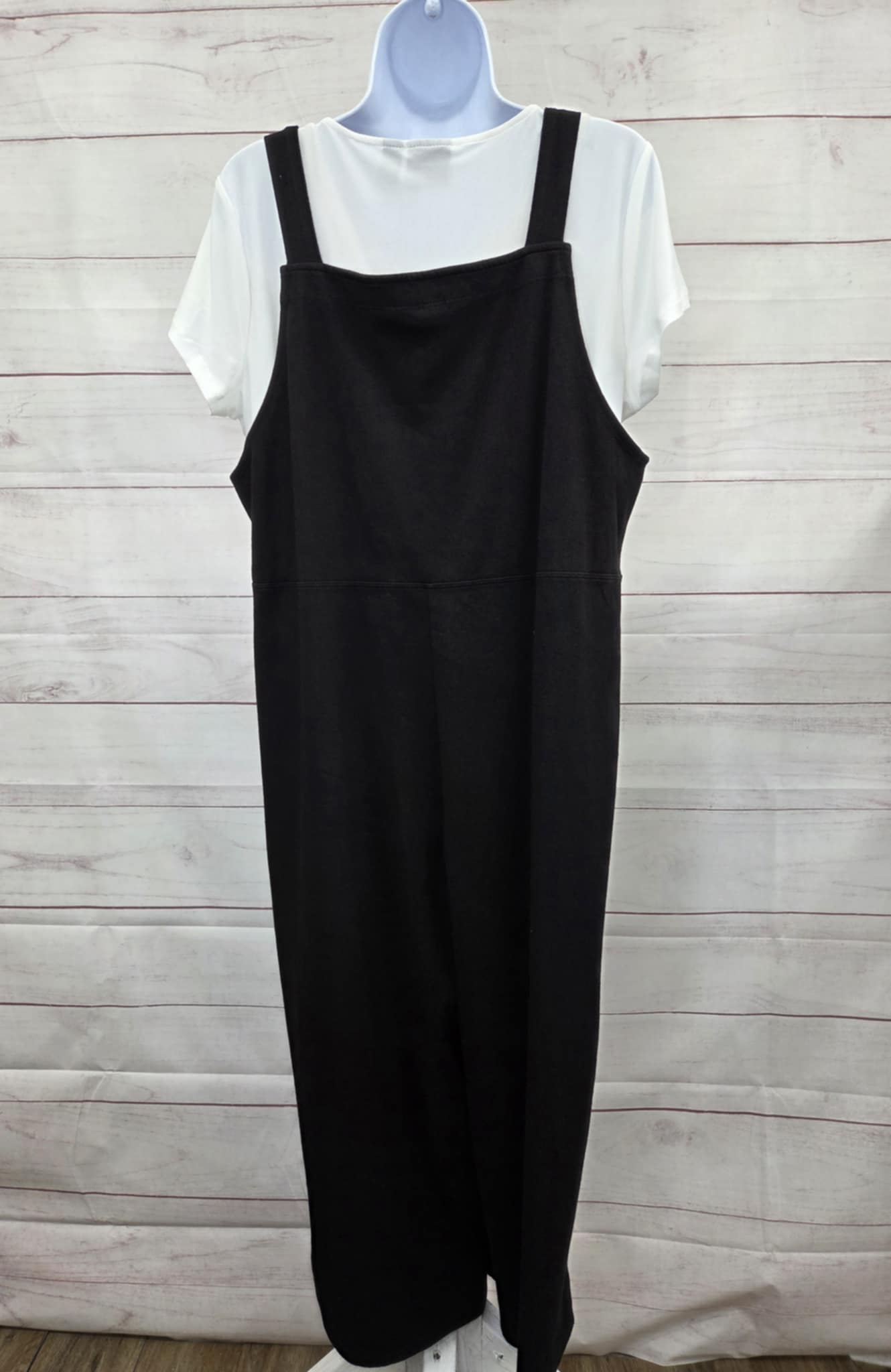 MEDIUM A647422 Women with Control Petite Prime Stretch 2 Denim Overalls w/ Tee