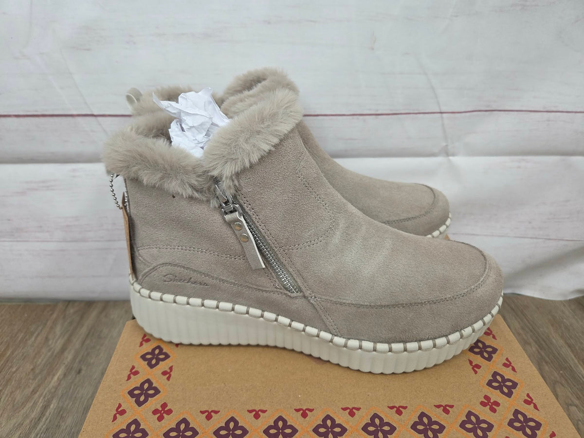 10 TAUPE A704929 Skechers Wilshire Blvd Side Zip Booties - Fresh Zip