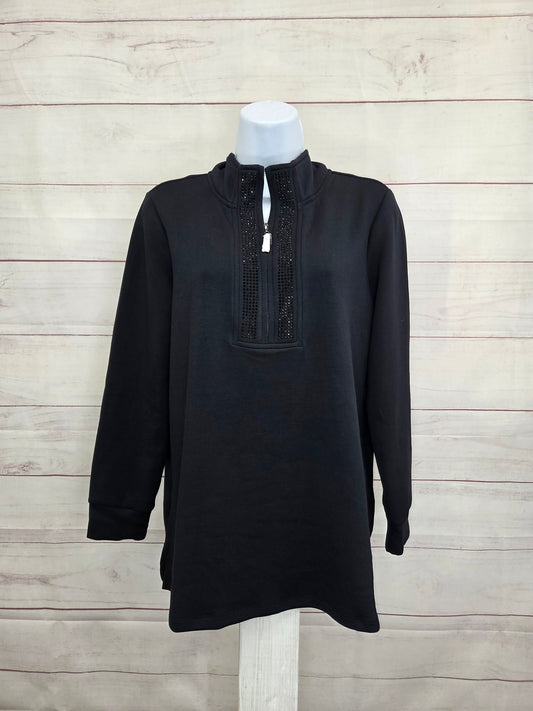 XSMALL PETITE A710227 Belle by Kim Gravel Petite ScubaLuxe Sparkle Half-Zip Tunic