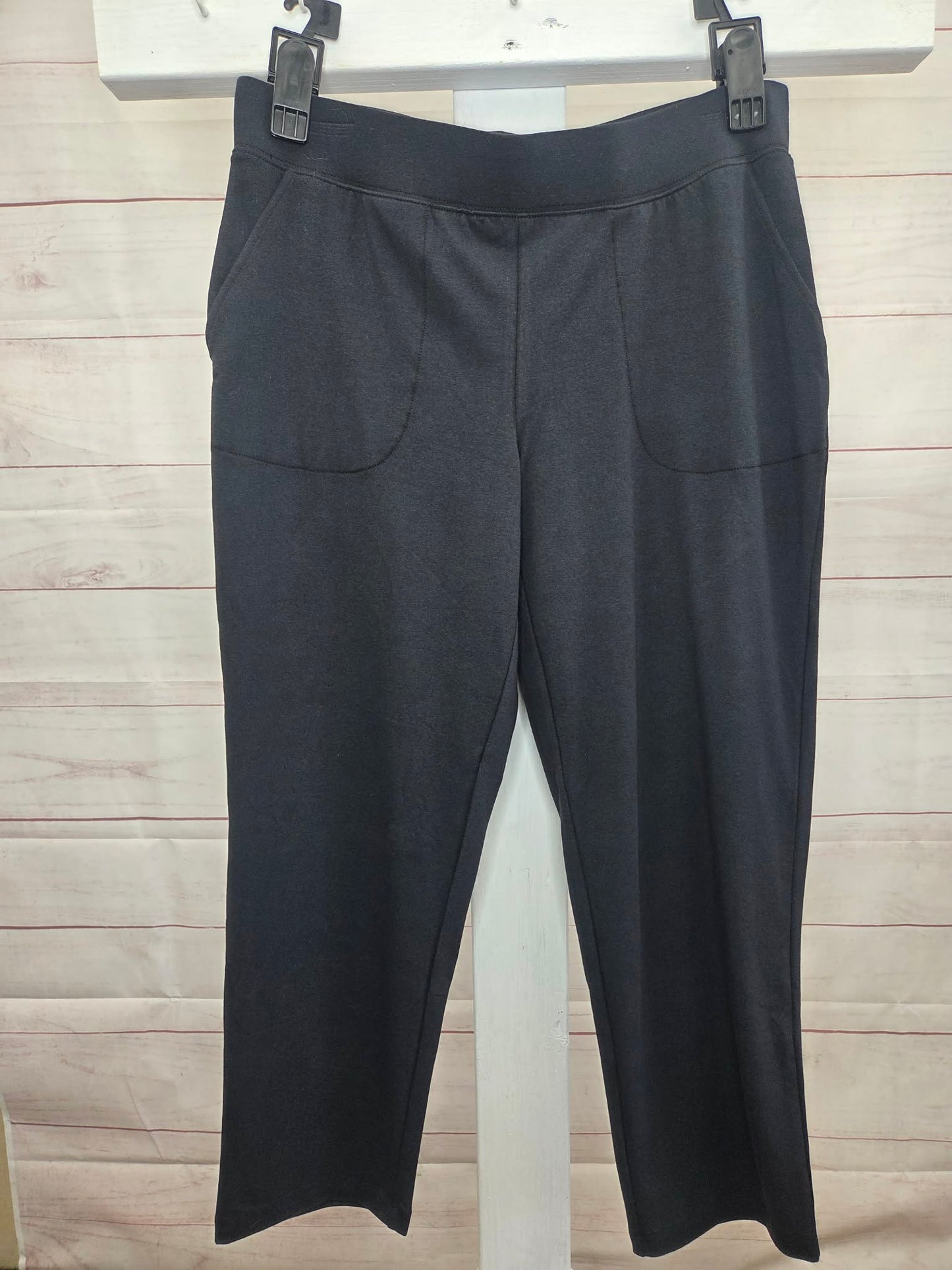 MEDIUM PET BLACK A702028 Denim & Co. Petite Duo Stretch Straight Leg Pants