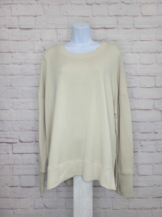 LARGE SAND A300685 Belle by Kim Gravel MegaModal Knit Crew Neck Tunic