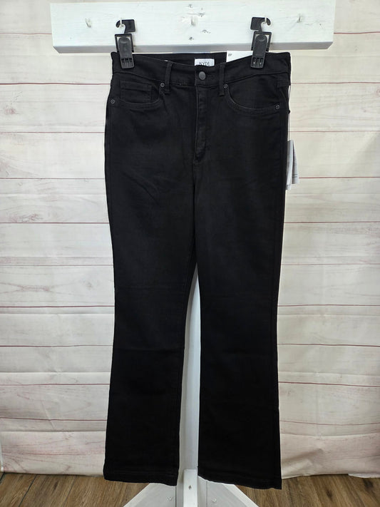 8P BLACK A704673 NYDJ Petite Sure Stretch High-Rise Barbara Bootcut Jeans- Petite