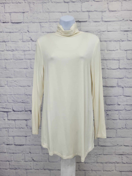 XXSMALL IVORY A388525 Belle by Kim Gravel Modal Spandex Ruched Turtleneck