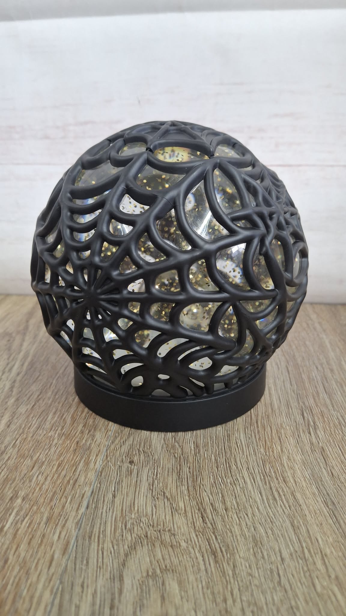 5" Illuminated Spider Web Glitter Sphere by Valerie