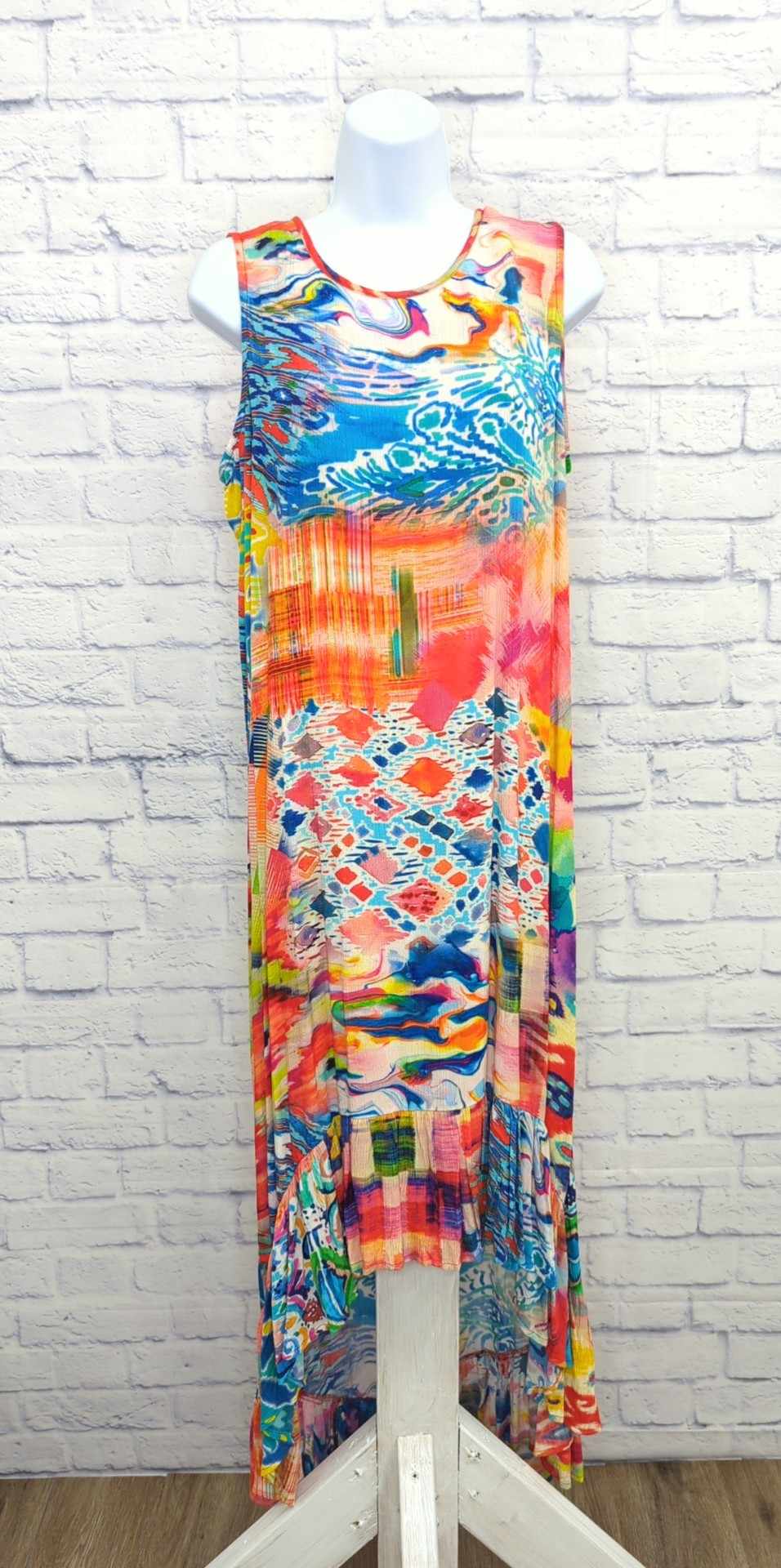 SMALL WaterColor A392871 Tolani Collection Regular Flounce Hem Dress