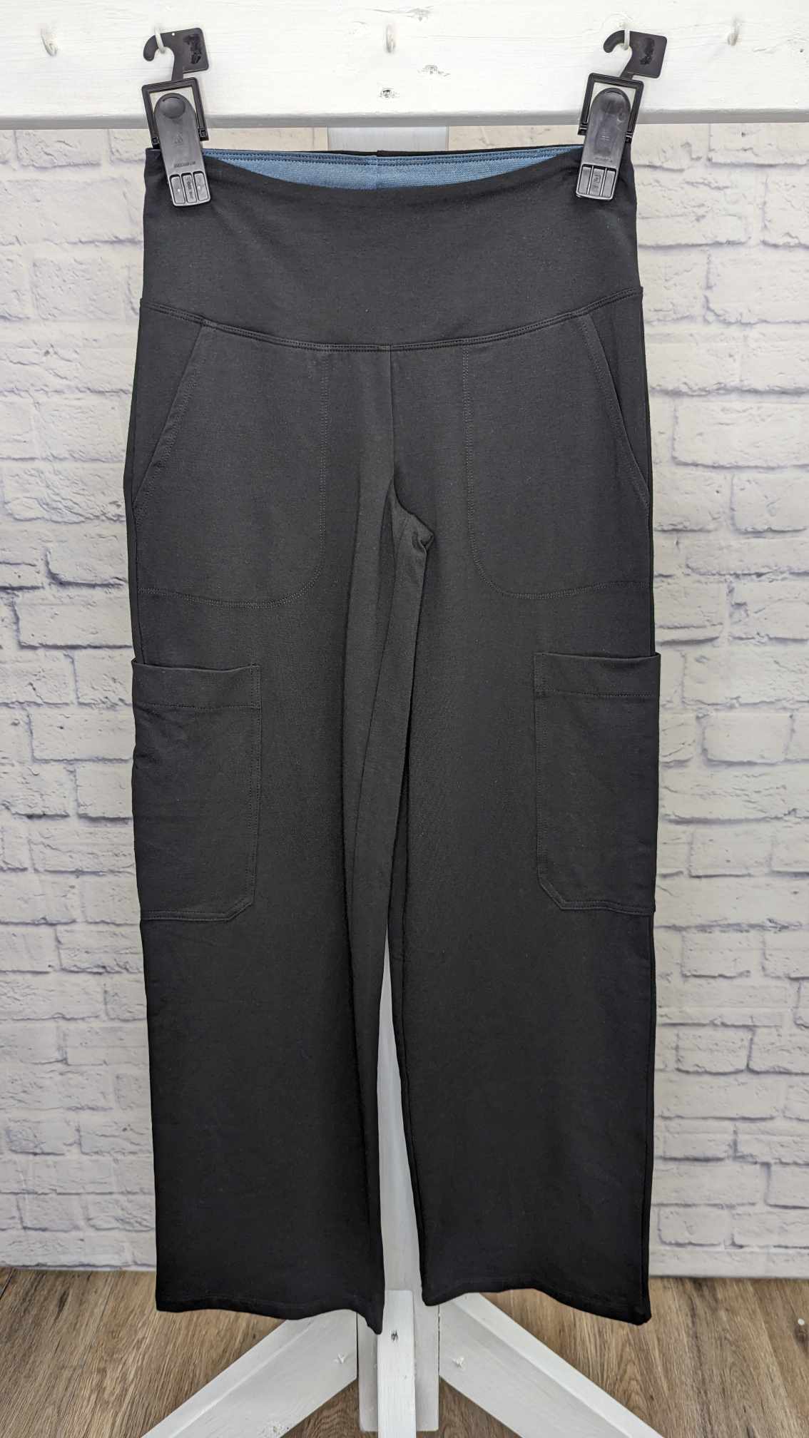 XXSMALL BLACK A455114 Women with Control Reg Tummy Control Wide Leg Pants