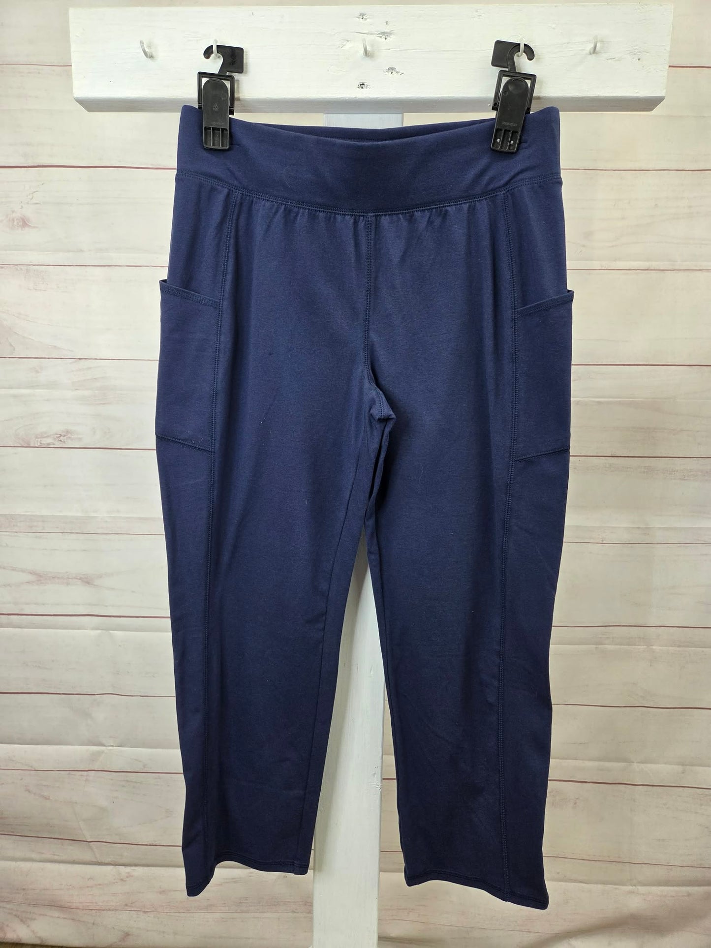 MEDIUM PET NAVY A690972 Denim & Co. Active Petite Duo Stretch Slim Straight Ankle Pant