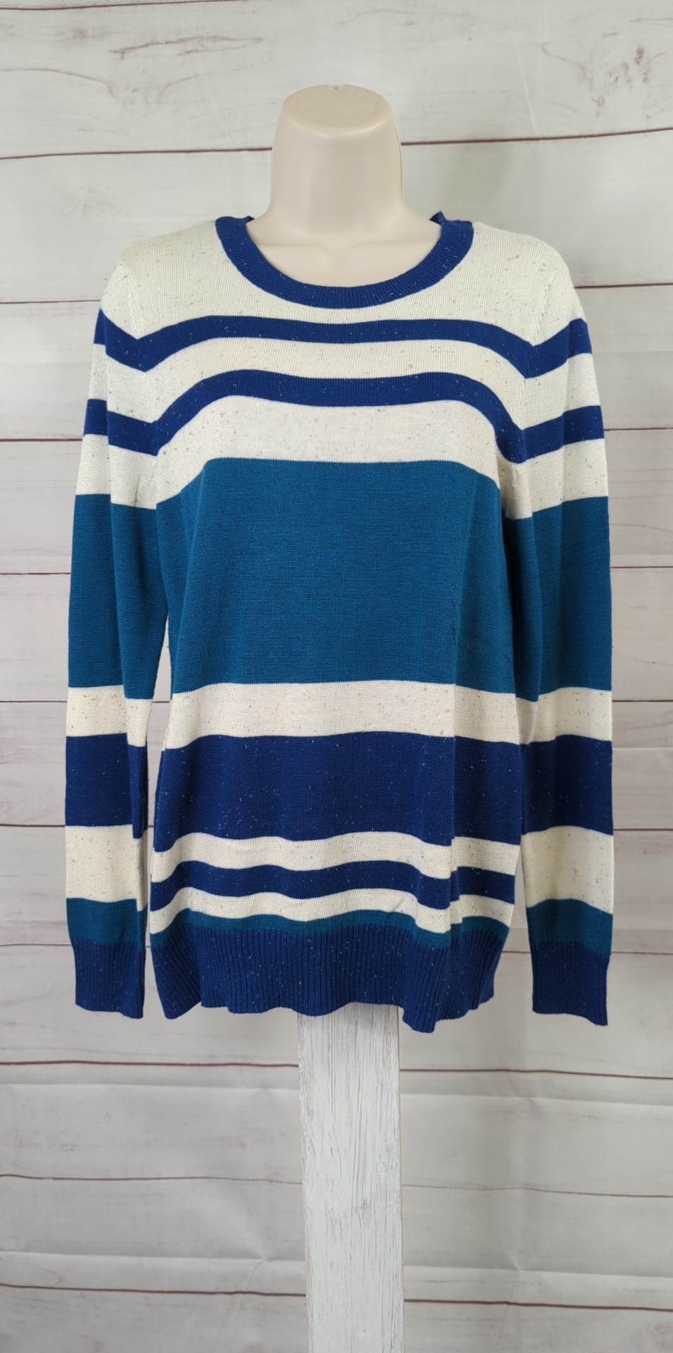 XSMALL BRIGHT NAVY A452604 J Jason Wu Multi Striped Sweater