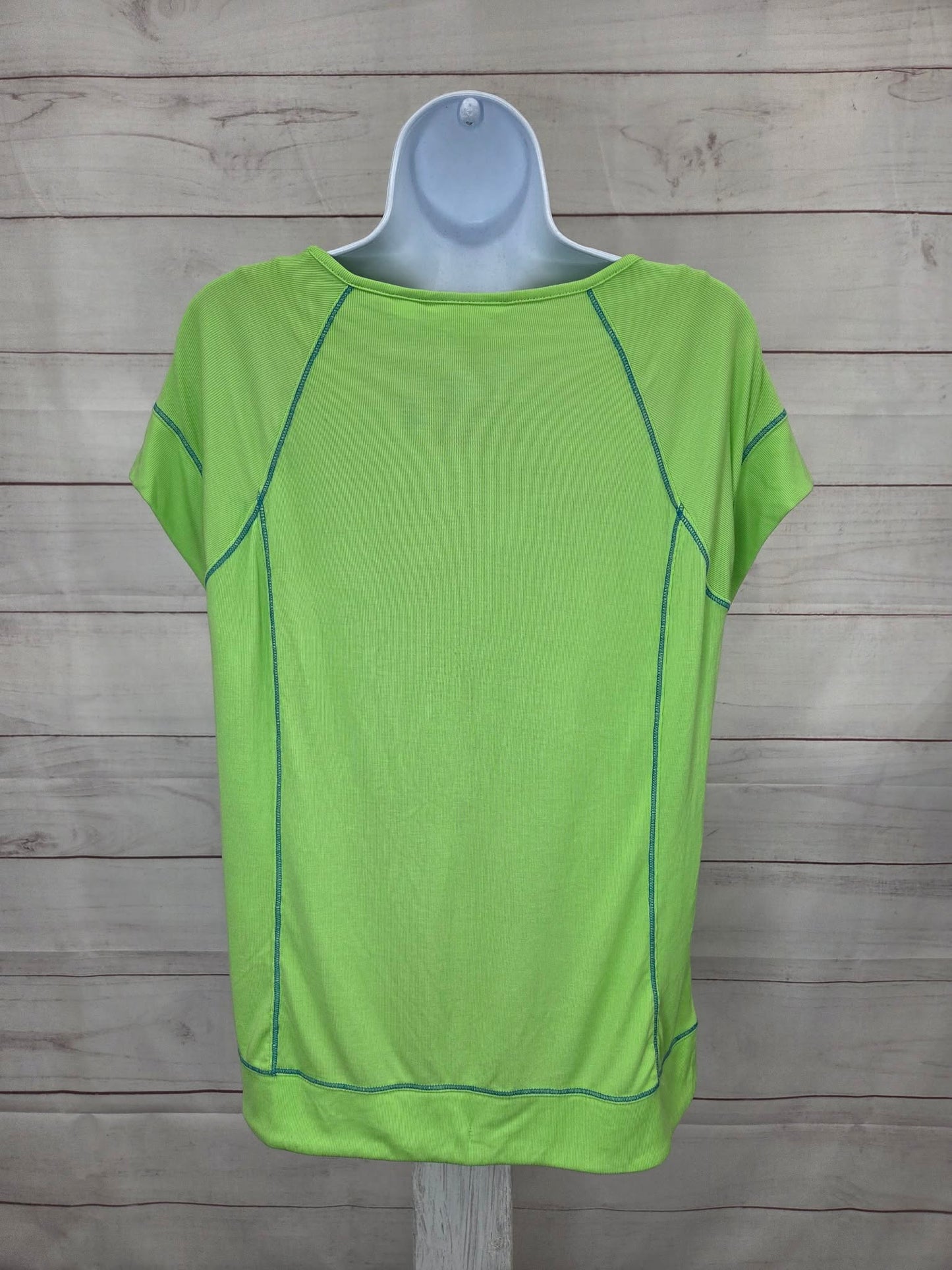 MEDIUM LIME A639642 Belle Body by Kim Gravel Raglan Drawstring Waist Top