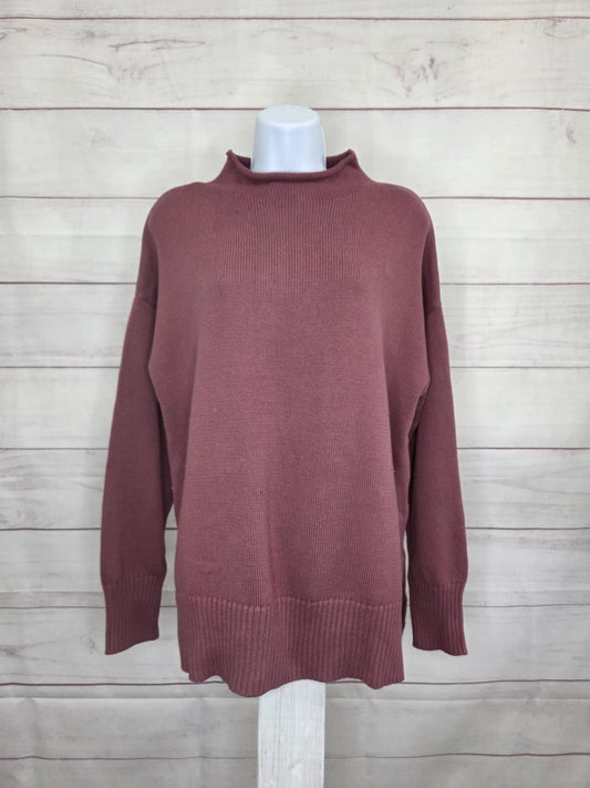 SMALL BERRY A708163 LOGO by Lori Goldstein 100% Cotton Funnel Neck Hi-Low Sweater