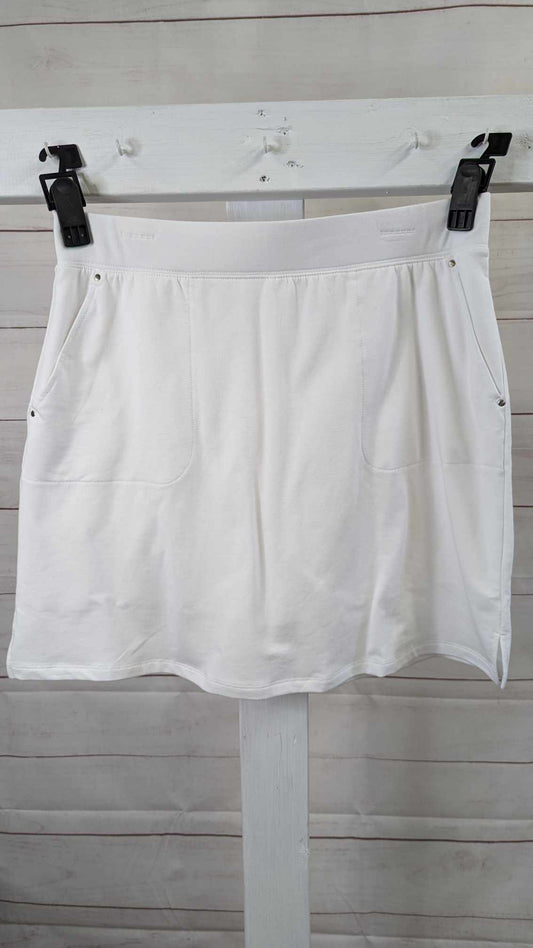 LARGE WHITE A574419 Sport Savvy Motion French Terry Pull on Skort