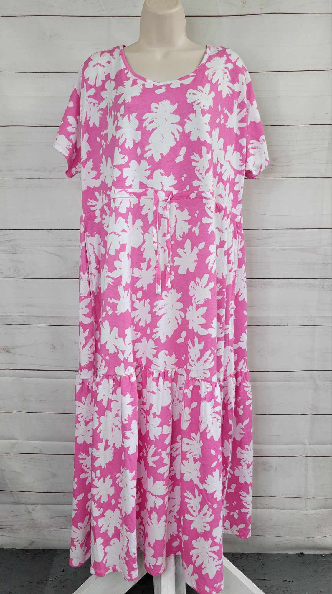 LARGE PEONY A392414 Stan Herman Happy Days 100% Cotton Regular Length Tiered Dress