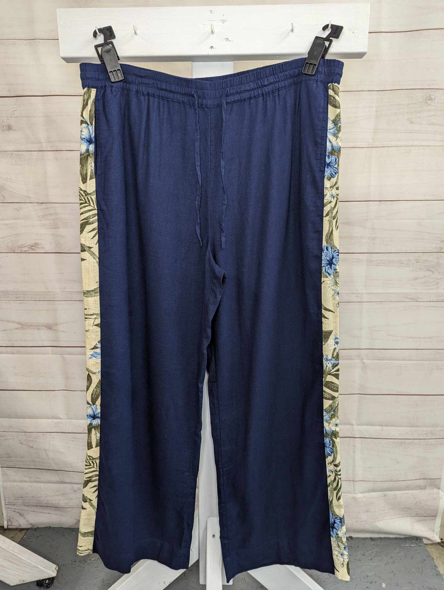 XLARGE NAVY A503616 Denim & Co. Naturals Regular Linen Blend Contrast Pant