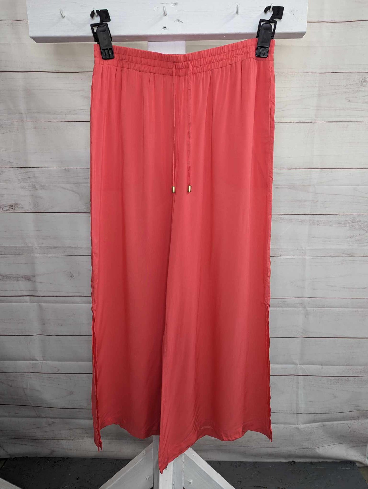 MEDIUM WATERMELON A599582 Jantzen Petite Wide Leg Pull-On Woven Cover-Up Pants