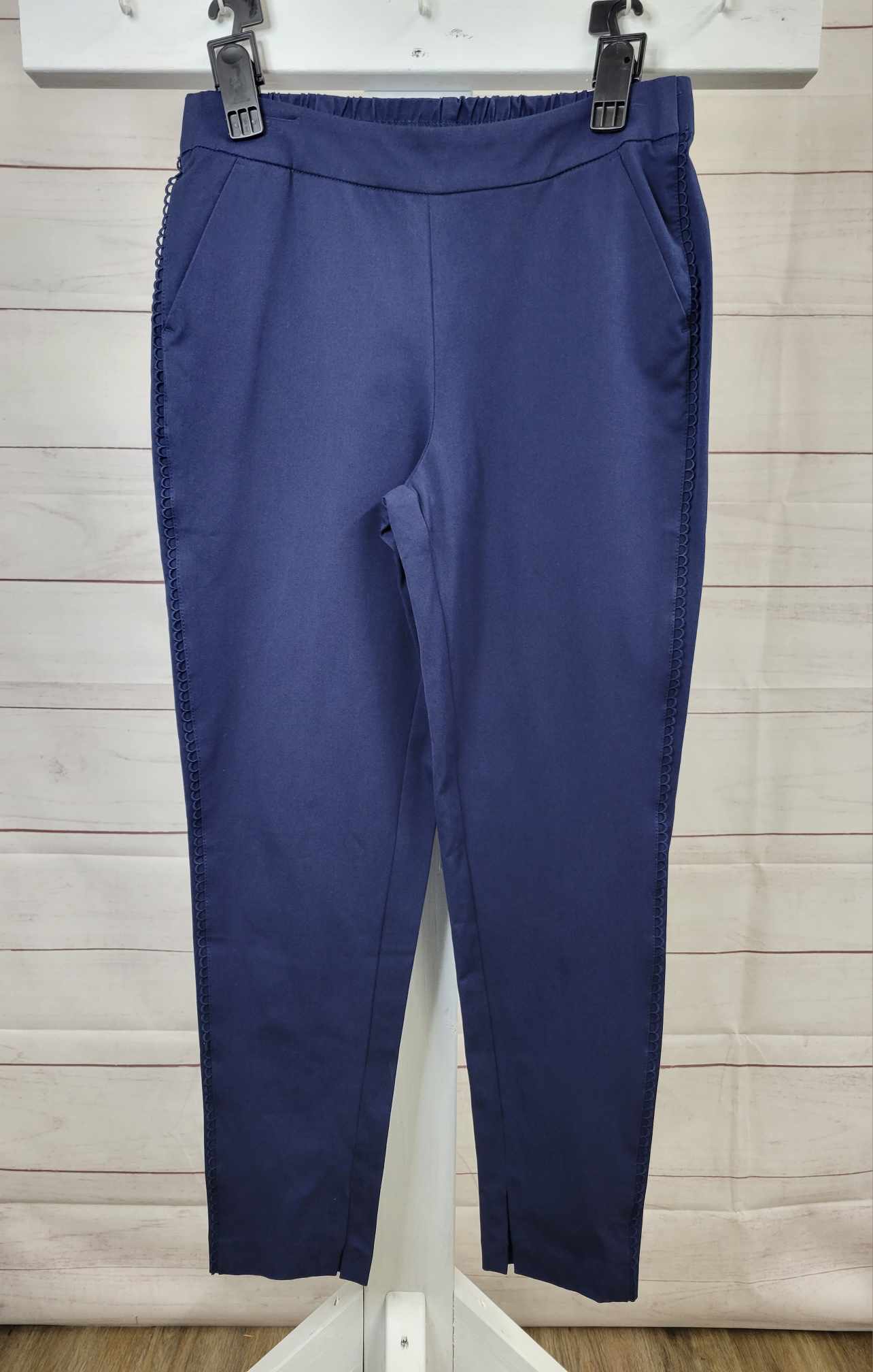 10R DK NAVY A572769 Isaac Mizrahi Live! Regular 24/7 Stretch Slim Leg Ankle Pant