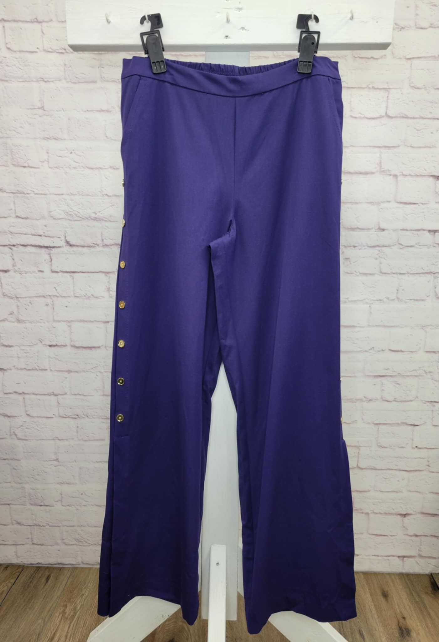 16R A646829 Isaac Mizrahi Live! Regular 24/7 Stretch Wide Leg Full Length Pants