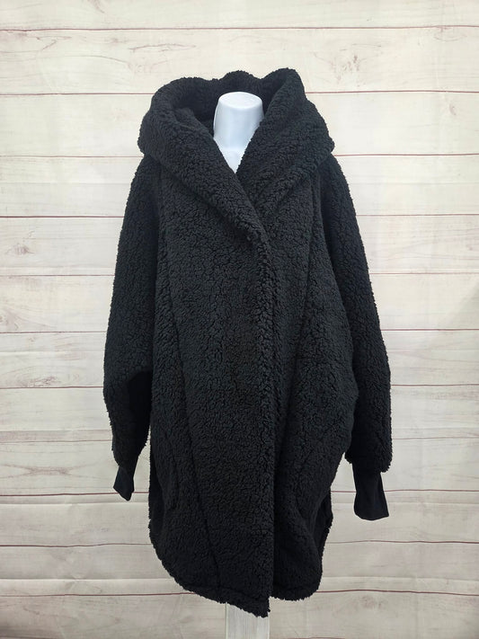 XSMALL/SMALL BLACK A702607 By Jill Martin Regular Sherpa Embroidered Hooded Lounger