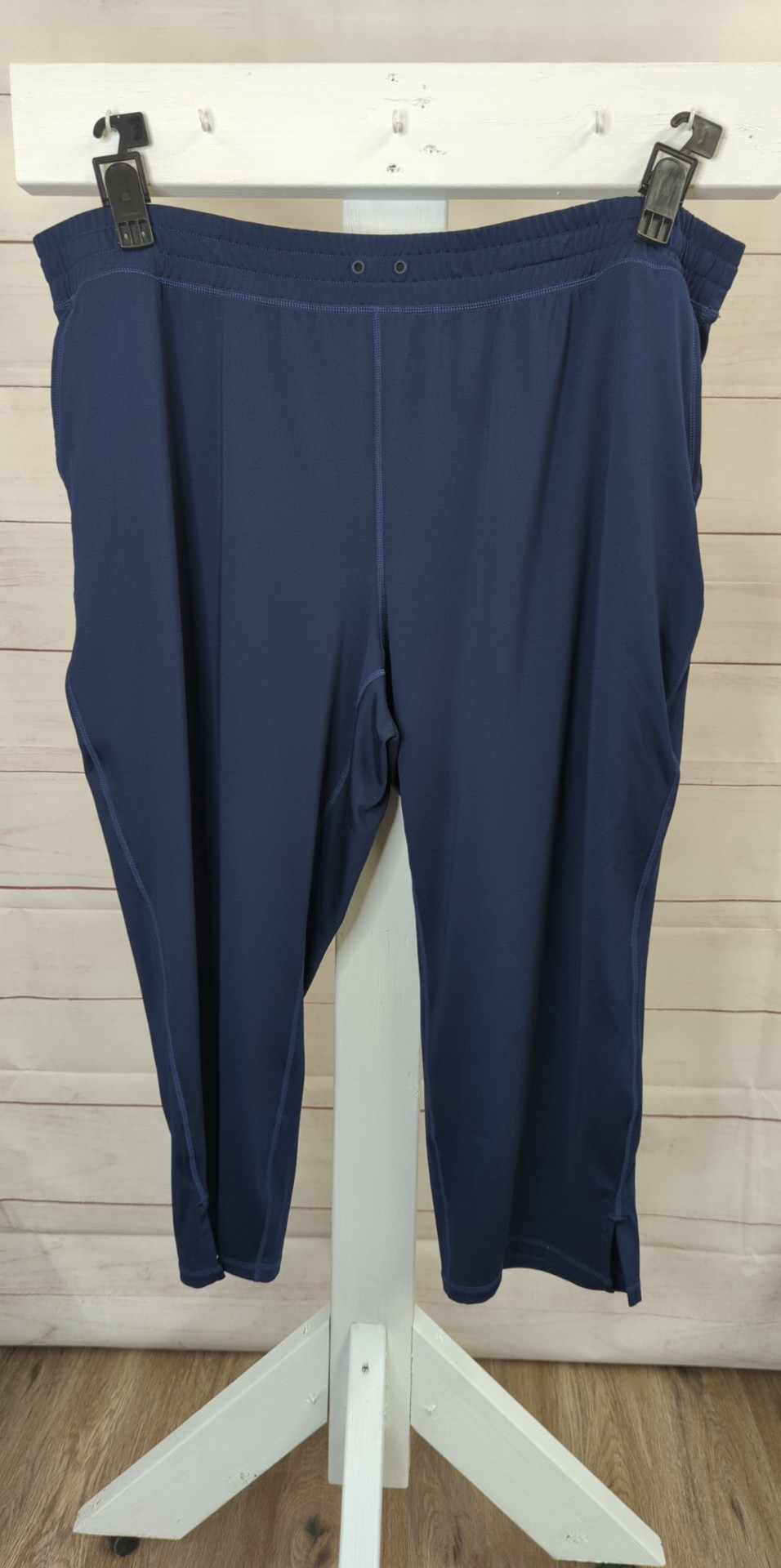 3XP NAVY A460701 Susan Graver Weekend Petite Halo Knit Pull-On Joggers