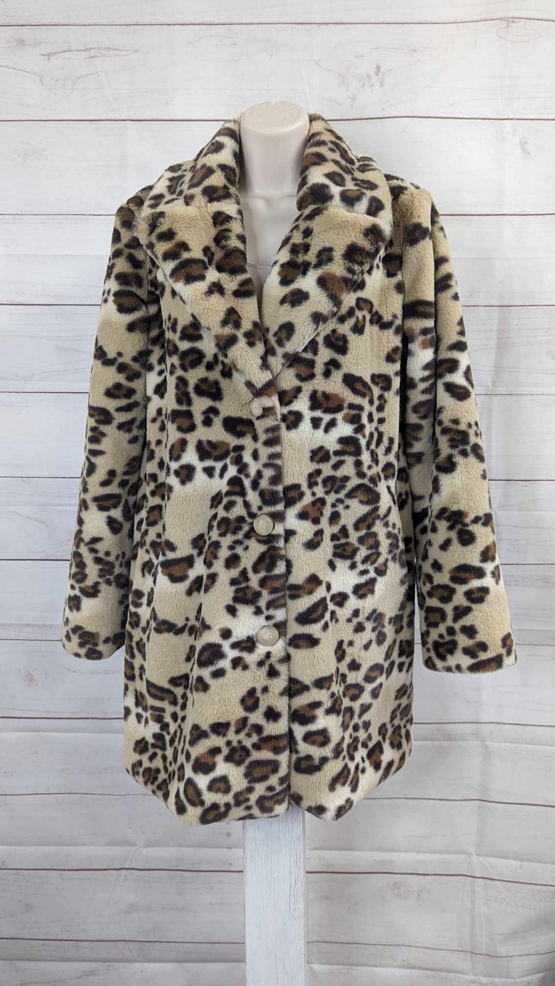 XSMALL CHEETAH A625247 Dennis Basso 30th Anniversary Faux Fur Coat