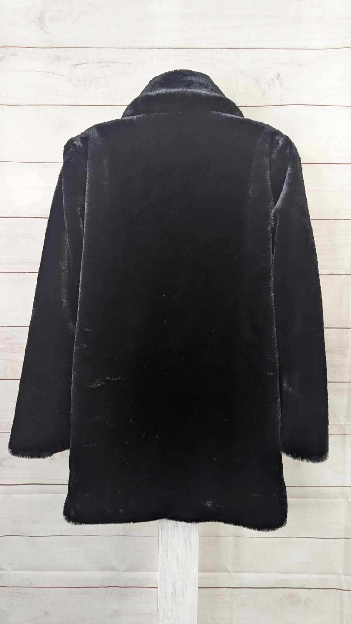 XSMALL BLACK A625247 Dennis Basso 30th Anniversary Faux Fur Coat